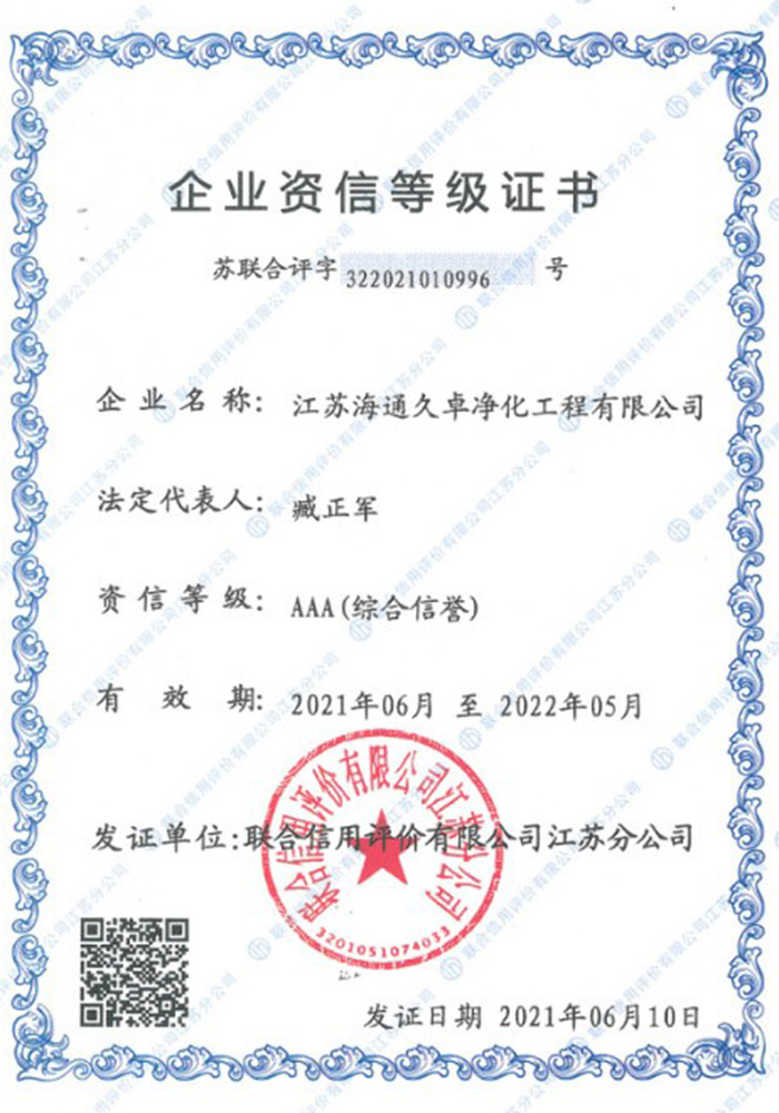 企业资信等级证书